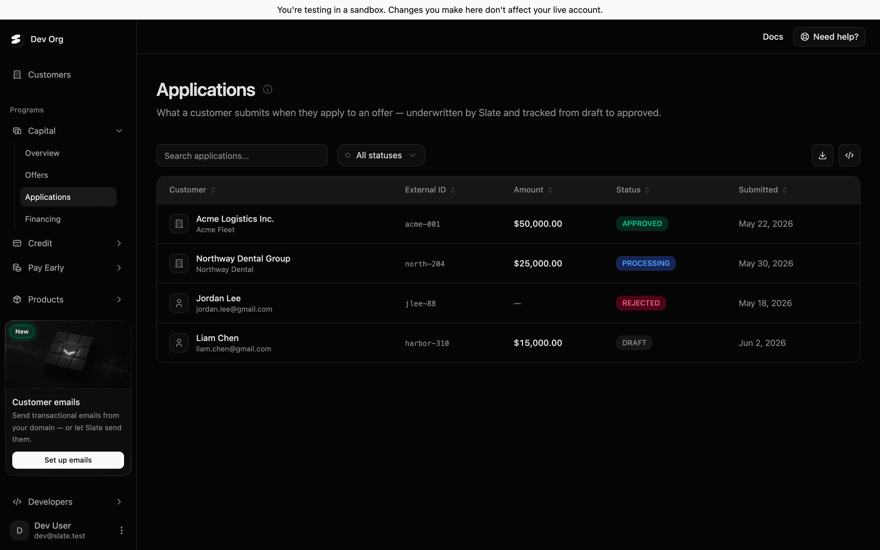 The application, in your brand