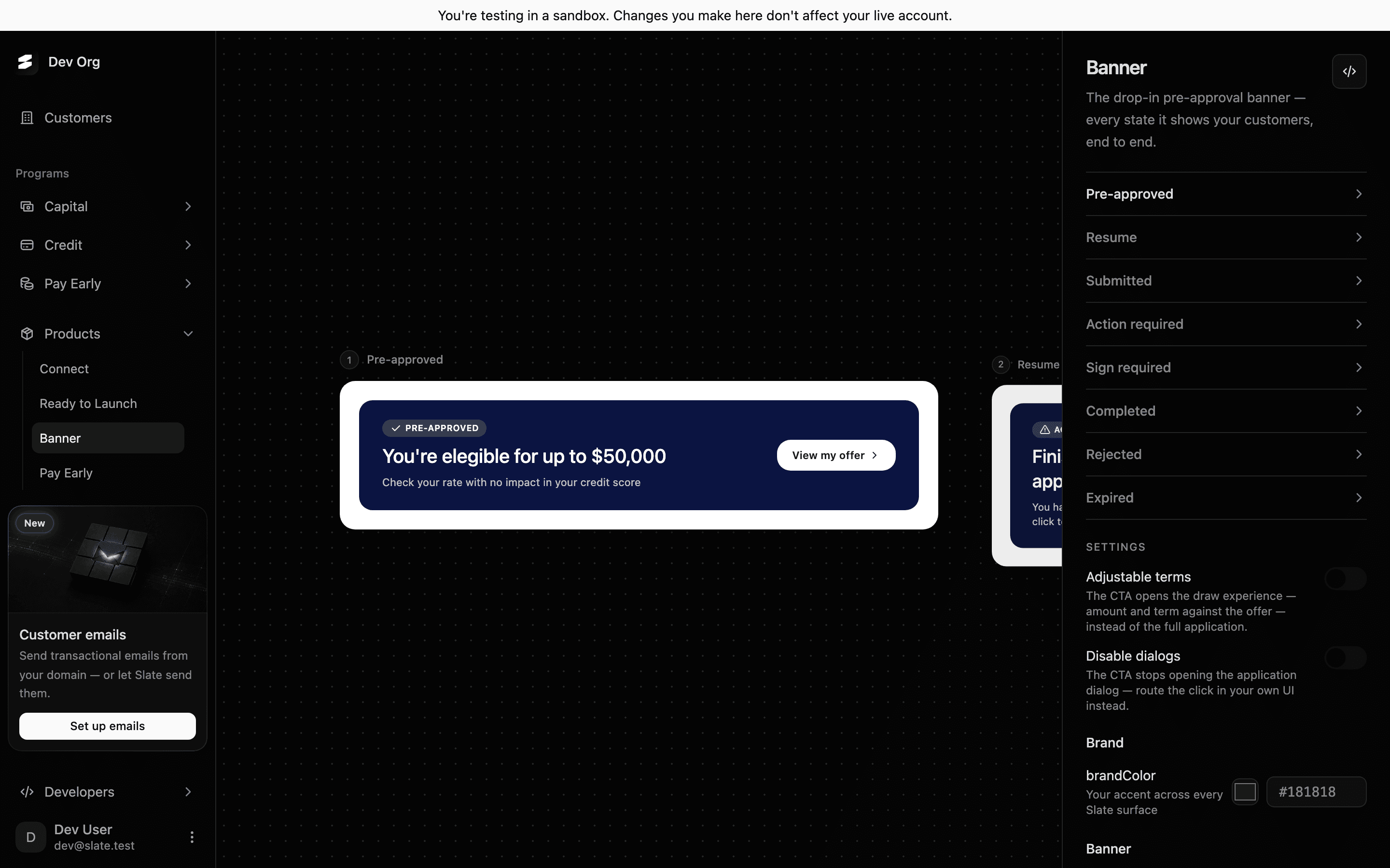 The offer, inside the platform's own product