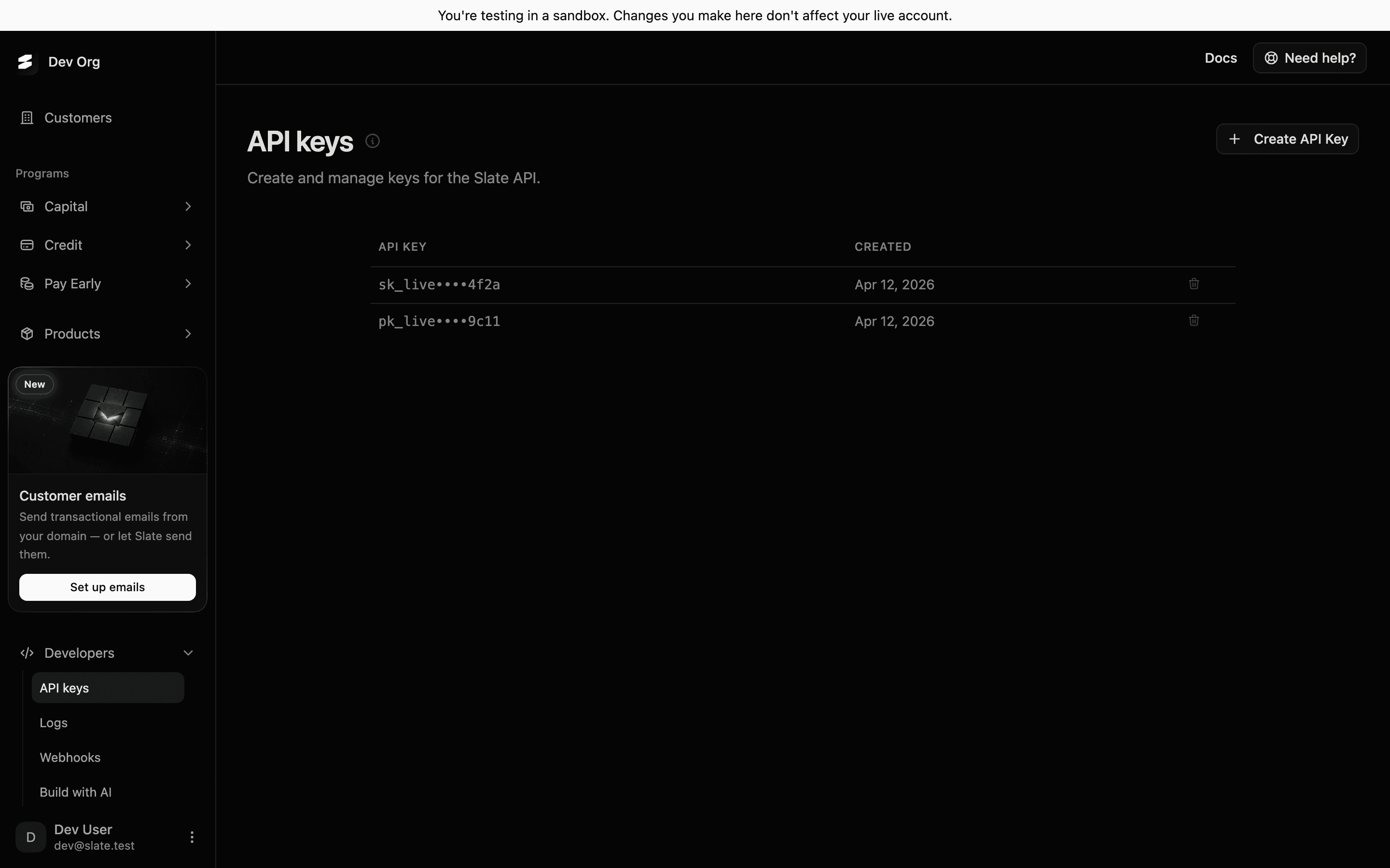Keys, webhooks, and the events they fire
